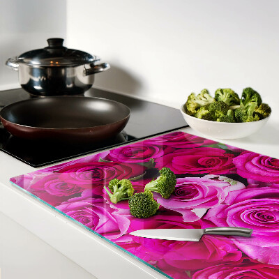 Snijplanken glas Rozen in verschillende tinten roze