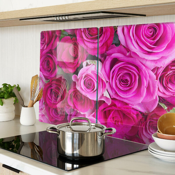 Snijplanken glas Rozen in verschillende tinten roze