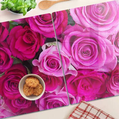 Snijplanken glas Rozen in verschillende tinten roze