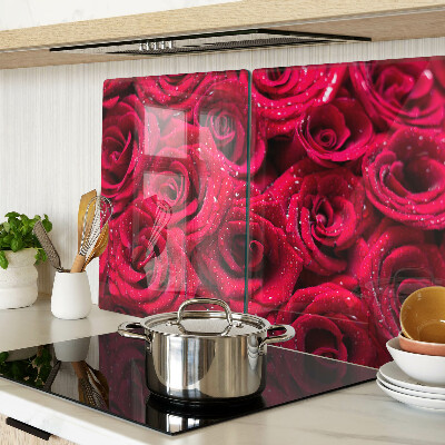 Snijplanken glas Rozen in een intense roze kleur