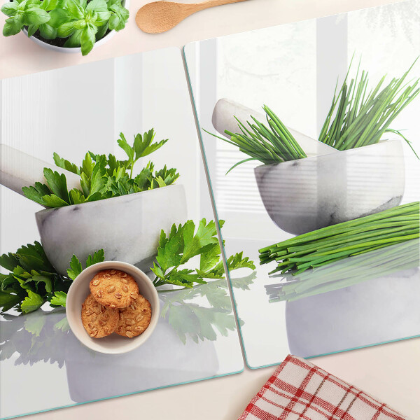 Glazen snijplanken Kruiden in potten
