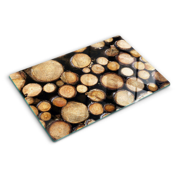 Snijplanken van glas Houtstammen in dwarsdoorsnede