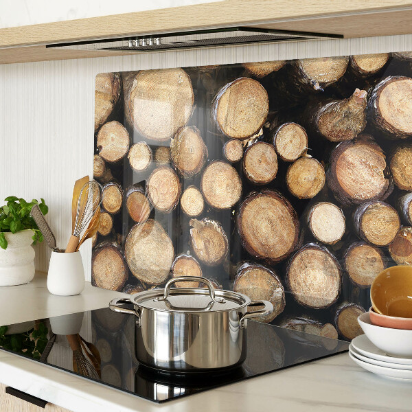 Snijplanken van glas Houtstammen in dwarsdoorsnede