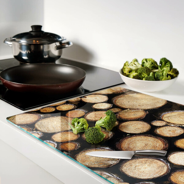 Snijplanken van glas Houtstammen in dwarsdoorsnede