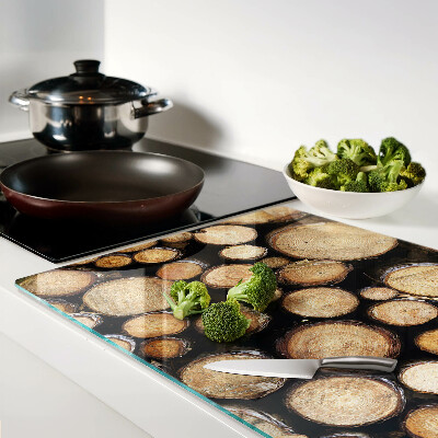 Snijplanken van glas Houtstammen in dwarsdoorsnede