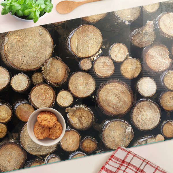 Snijplanken van glas Houtstammen in dwarsdoorsnede