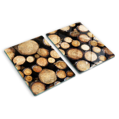 Snijplanken van glas Houtstammen in dwarsdoorsnede