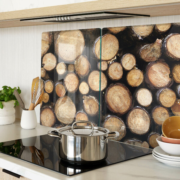 Snijplanken van glas Houtstammen in dwarsdoorsnede