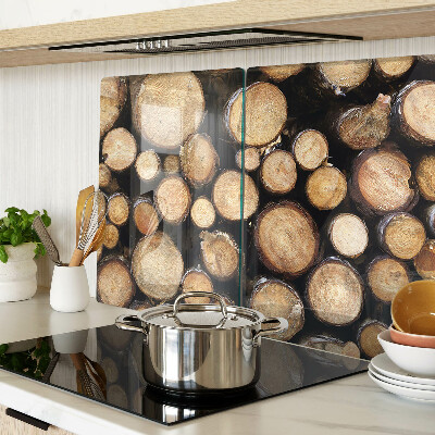 Snijplanken van glas Houtstammen in dwarsdoorsnede