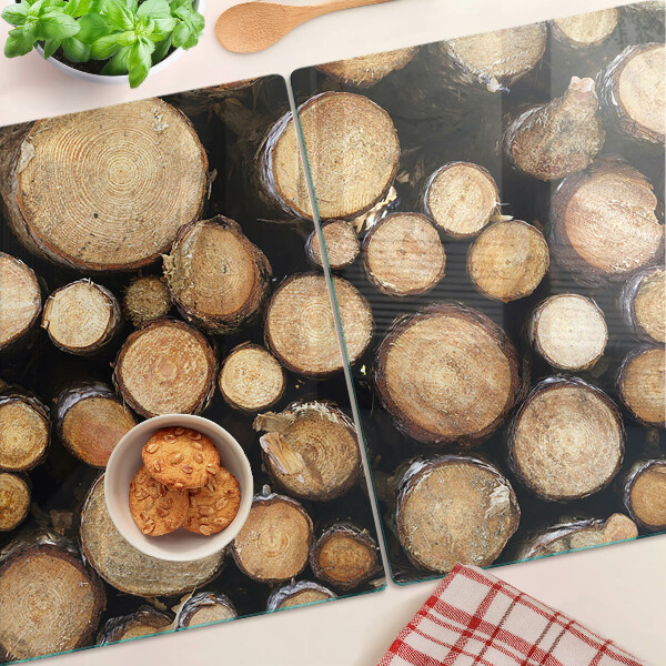 Snijplanken van glas Houtstammen in dwarsdoorsnede