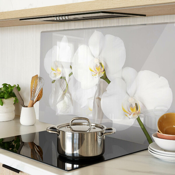 Snijplanken glas Orchideeën op een spiegelende achtergrond