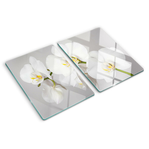 Snijplanken glas Orchideeën op een spiegelende achtergrond