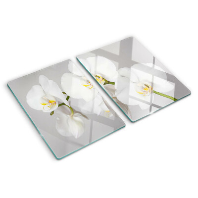 Snijplanken glas Orchideeën op een spiegelende achtergrond