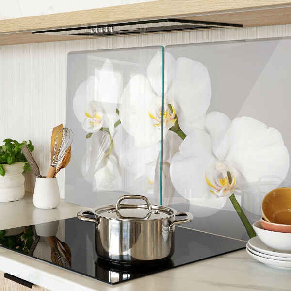 Snijplanken glas Orchideeën op een spiegelende achtergrond