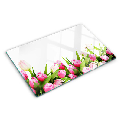 Snijplanken van glas Tulpen in pastelkleuren