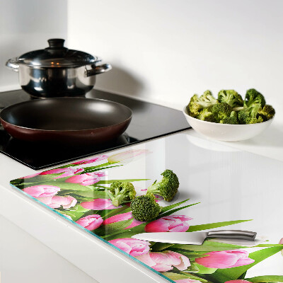 Snijplanken van glas Tulpen in pastelkleuren