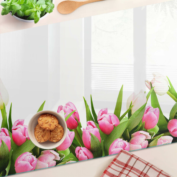 Snijplanken van glas Tulpen in pastelkleuren