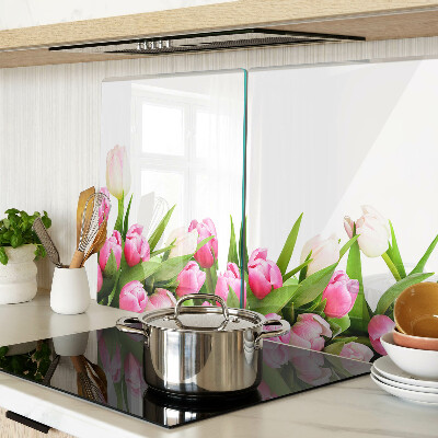 Snijplanken van glas Tulpen in pastelkleuren