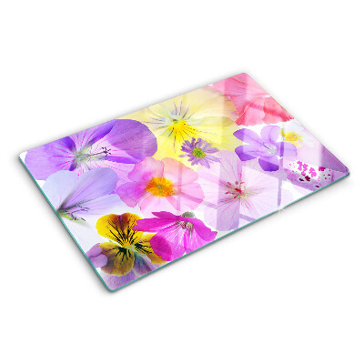 Snijplanken van glas Bloemen in pastelkleuren