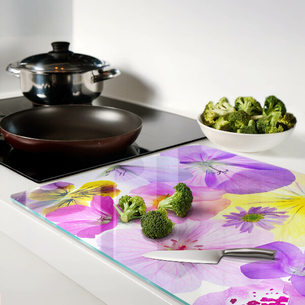 Snijplanken van glas Bloemen in pastelkleuren