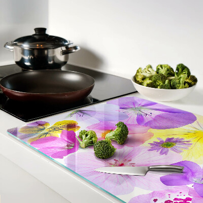 Snijplanken van glas Bloemen in pastelkleuren