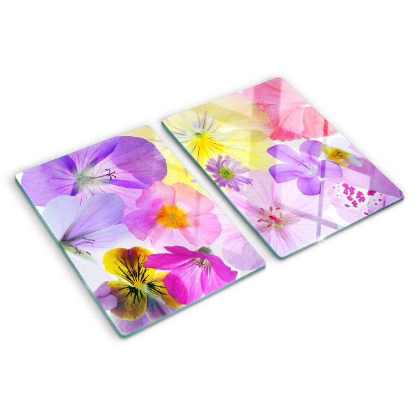 Snijplanken van glas Bloemen in pastelkleuren