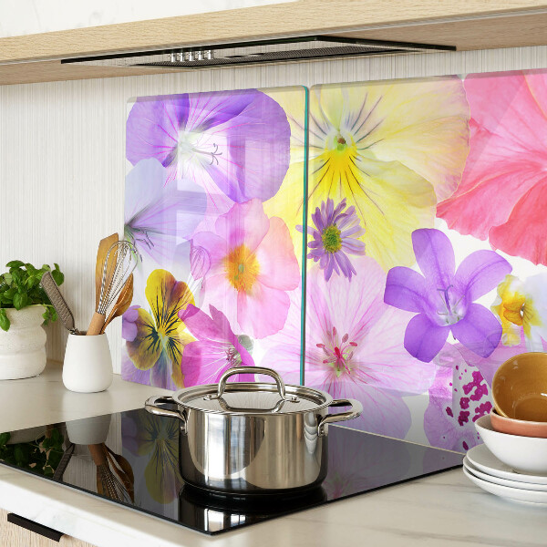 Snijplanken van glas Bloemen in pastelkleuren