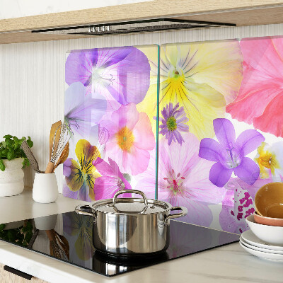 Snijplanken van glas Bloemen in pastelkleuren