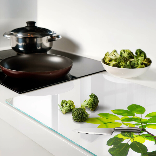 Snijplanken glas Bladeren tegen een heldere hemel