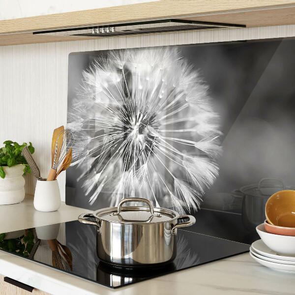 Snijplanken van glas Paardenbloemen in zwart-wit