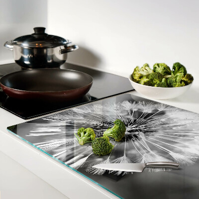 Snijplanken van glas Paardenbloemen in zwart-wit