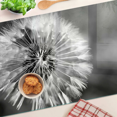Snijplanken van glas Paardenbloemen in zwart-wit