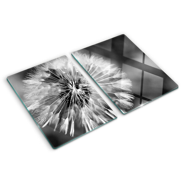 Snijplanken van glas Paardenbloemen in zwart-wit