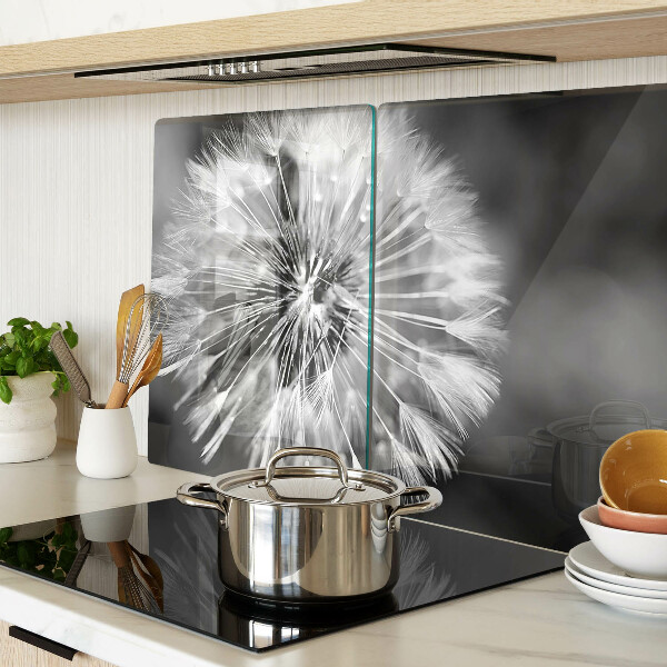 Snijplanken van glas Paardenbloemen in zwart-wit