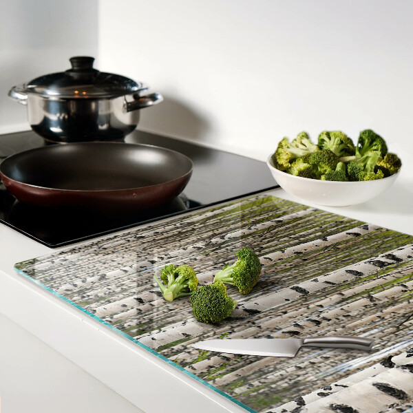 Snijplanken van glas Witte berken in het bos