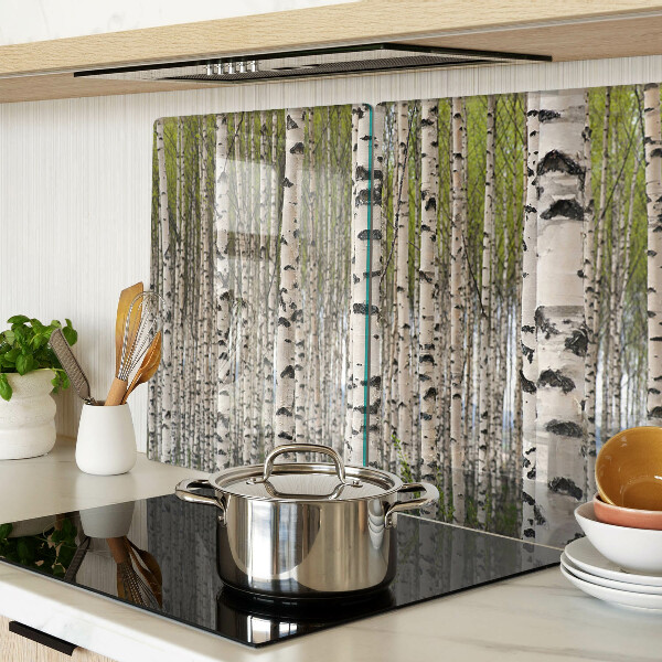 Snijplanken van glas Witte berken in het bos