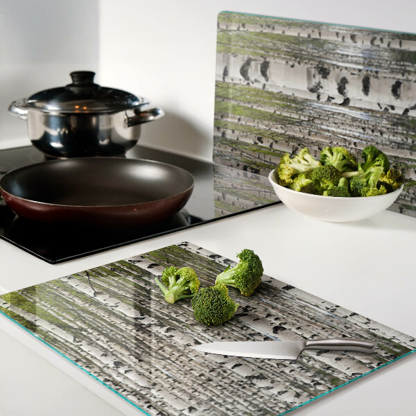 Snijplanken van glas Witte berken in het bos