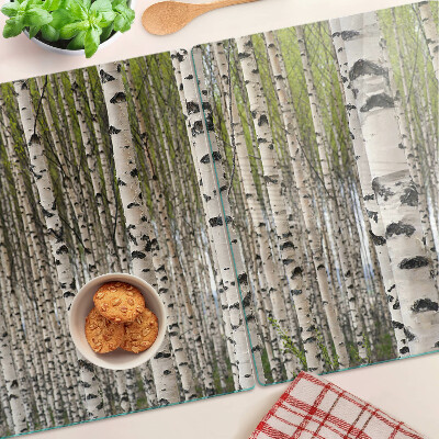 Snijplanken van glas Witte berken in het bos