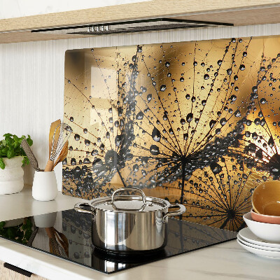 Snijplanken van glas Waterdruppels op de bladeren