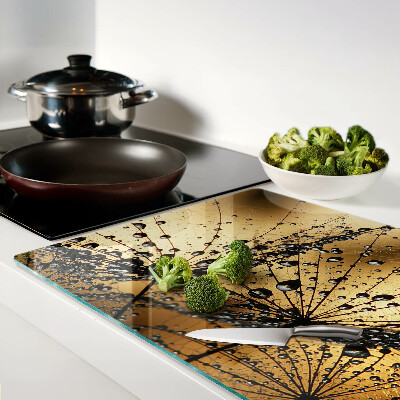 Snijplanken van glas Waterdruppels op de bladeren