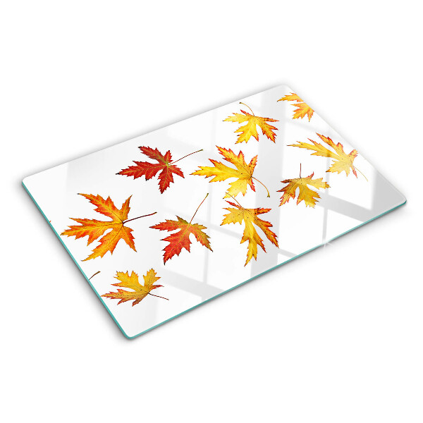 Glazen snijplanken Esdoornbladeren in herfstkleuren