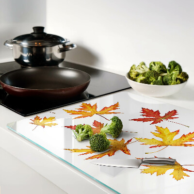 Glazen snijplanken Esdoornbladeren in herfstkleuren