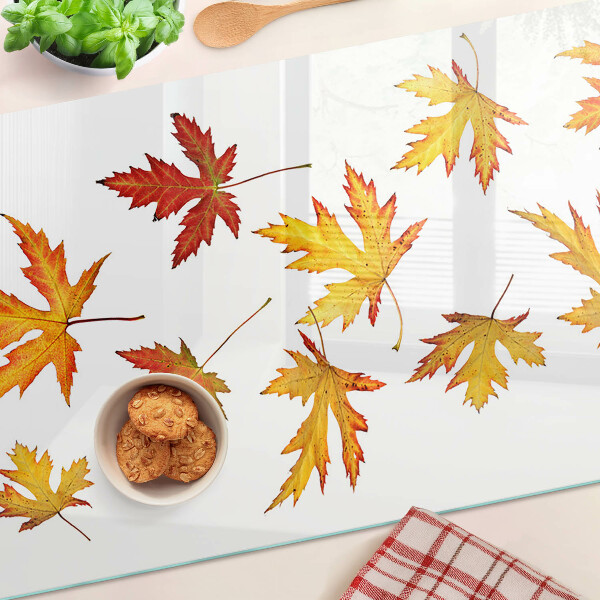 Glazen snijplanken Esdoornbladeren in herfstkleuren
