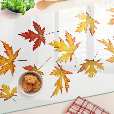 Glazen snijplanken Esdoornbladeren in herfstkleuren