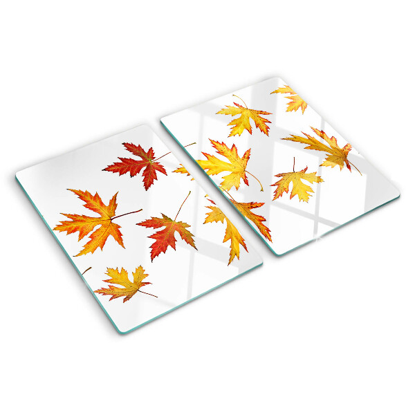 Glazen snijplanken Esdoornbladeren in herfstkleuren