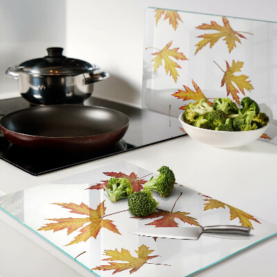 Glazen snijplanken Esdoornbladeren in herfstkleuren