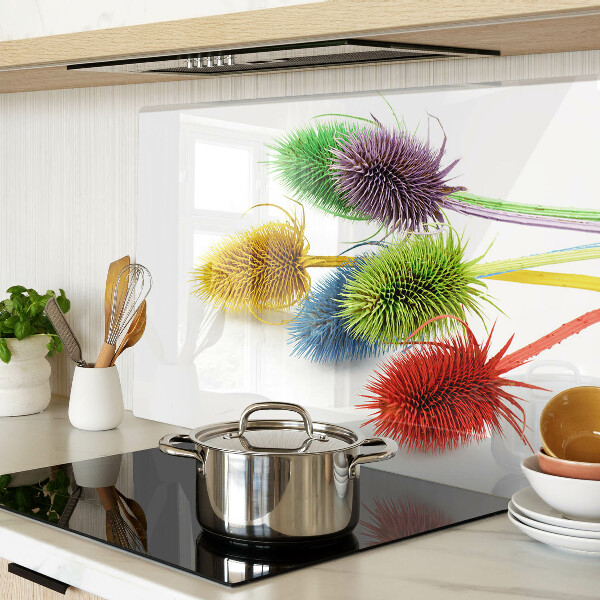 Snijplanken van glas Kleurrijke, driedimensionale bloemen