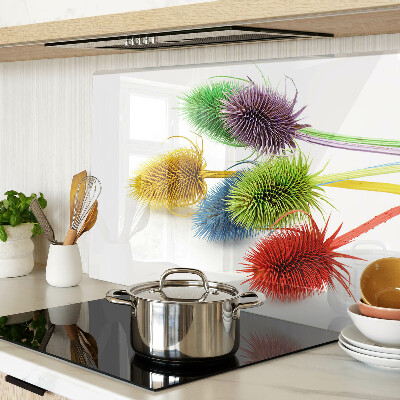 Snijplanken van glas Kleurrijke, driedimensionale bloemen