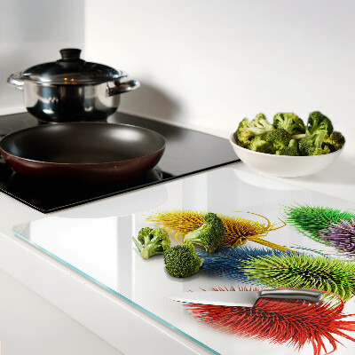 Snijplanken van glas Kleurrijke, driedimensionale bloemen