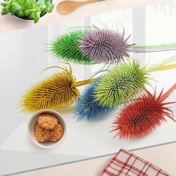 Snijplanken van glas Kleurrijke, driedimensionale bloemen